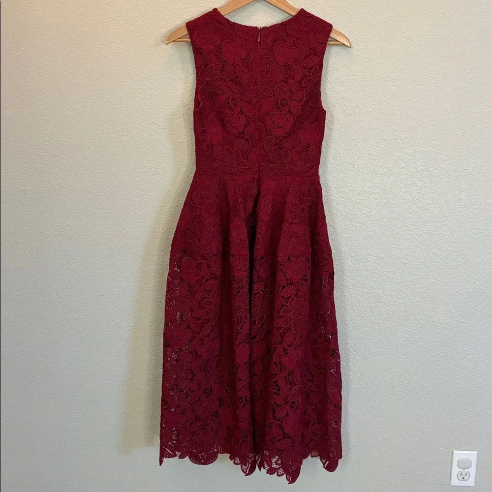 NICHOLAS red lace midi dress - Picture 4 of 12